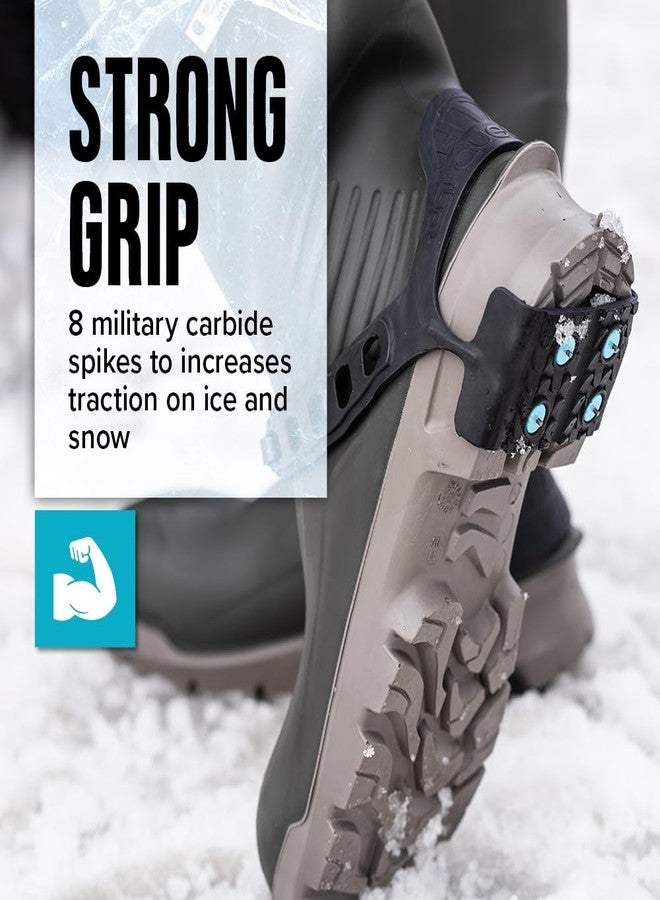 Due North Ice Cleats Heel Traction Aids for Men and Women - For Working on Winter Snow - Lightweight Spikes - Image 5